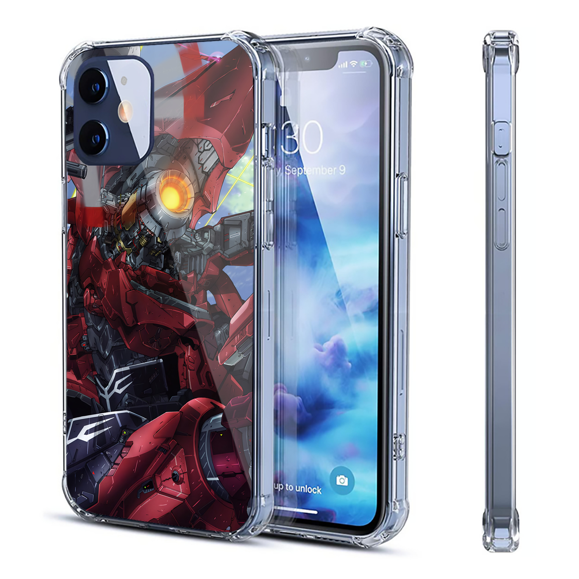 （画像用） 機動戦士ガンダム Mobile Suit Gundam 【iPhone 12シリーズ対応】透明スマホケース（クリアソフトケース）